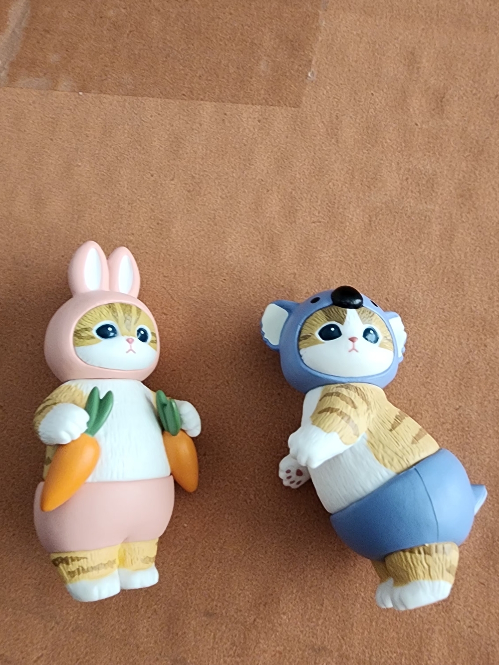 Cute Bunny & Koala Cat Figurine Set - Pink and Blue Small Pets